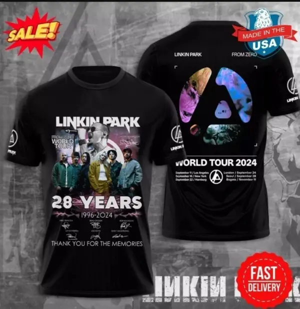 HOT SALE Linkin Park From Zero World Tour 2025 3D T-Shirt