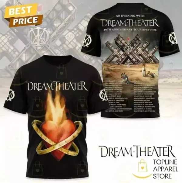 An Evening With Dream Theater – 40th Anniversary Tour 2024-2025 3D T-Shirt