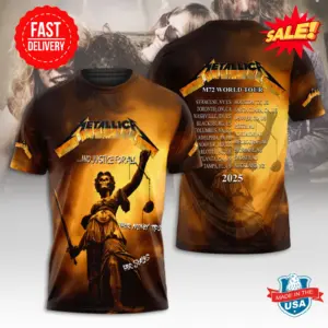 Metallica 2025 M72 Tour 3D Shirt – Concert Tee for Rock Music Addicts
