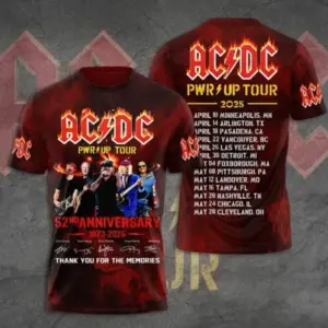 AC-DC Rock Music Band Shirt, AC-DC Pwr Up Tour 2025, Rock And Roll Music Band Tee