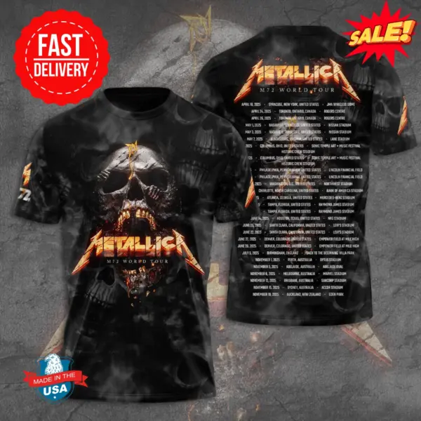 Metallica M72 2025 3D Shirt – High-Quality Rock Band Tour T-Shirt All S-4XL