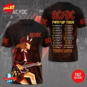 2025 Tour Vintage Band AC-DC 3D Shirt S-5XL