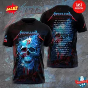 Metallica 2025 World Tour 3D Tee â€“ Loud Rock Music Shirt for Metal Fans