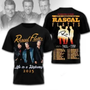 Rascal Flatts Celebrating 25 Years Life Is A Highway Tour 2025 AOP 3D T-shirt
