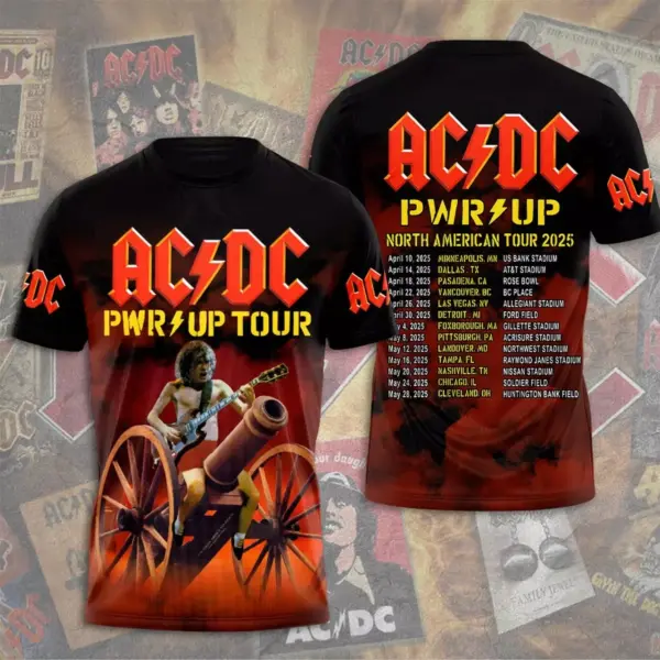 NEW -  2025 AC-DC Power Up World Tour 2 Sided Gift Fan, Rock Band 3D Apparel