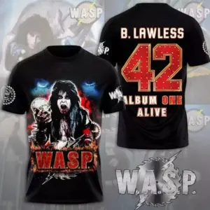 NEW - WASP Band Album World Tour 2025 Red Print 3D Gift Fan All Size S-5XL