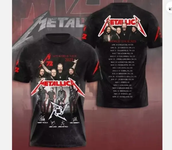 Metallica M72 World Tour 2025 Band 3D hot shirt 3d
