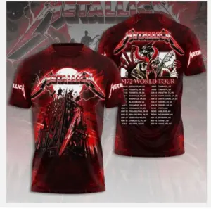 New Metallica M72 World Tour shirt 3d, new cute- over printed shirt 3d- HOT new