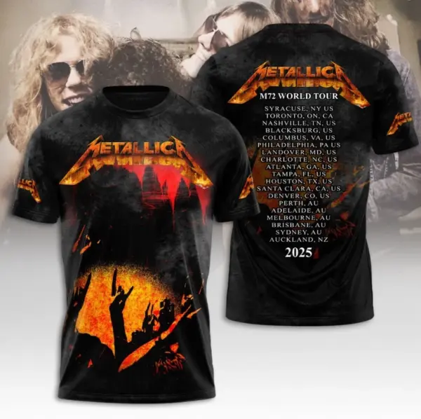 Metallica Band 3D Tshirt New hot Shirt M72 World Tour Shirt New