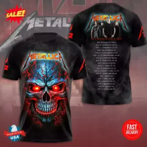 Share Hot New!!! Metallica M72 World Tour Date 2025 3D Shirt S-5XL