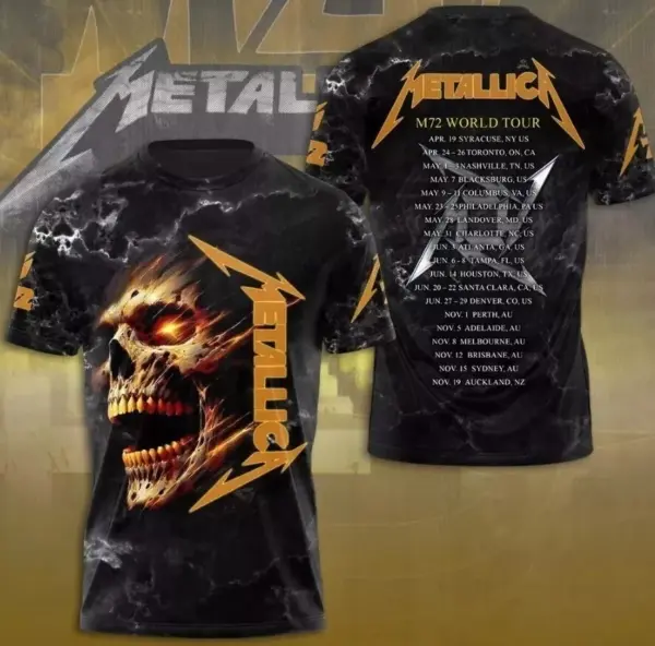 Metallica band M72 world tour 2025 Shirt 3D