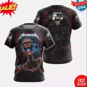 2024 metallica t shirt 3d, hot 3d gift for fan, all printed shirt 3d