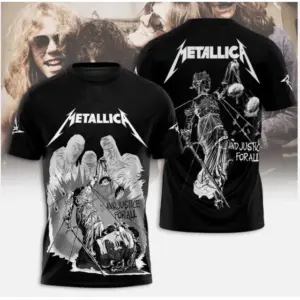 Full print Shirt Metallica Band 3D 2025 hot shirt 3d, cute gift dad 3d