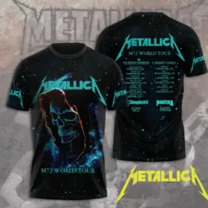 M72 Wirld Tour Metallica Band 3D 2025 hot shirt 3d, cute gift dad 3d