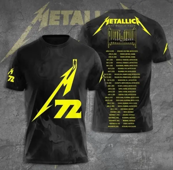 HOT Metallica Band 3D Tee M72 Tour 2025, All Size, Good Quality, Men Women