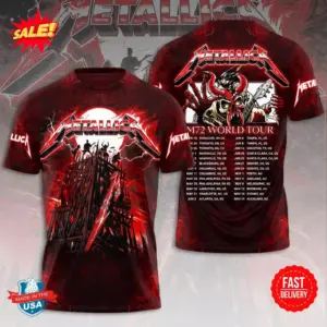 Metallica Band M72 World Tour Dates 3D Shirt All Size