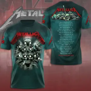 World Tour 2025 Metallica Band 3D Tshirt Good New Metallica Band Shirt