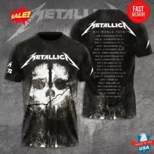 Metallica M72 Live Tour 2025 3D Shirt â€“ Iconic Band Tee for Rock Lovers