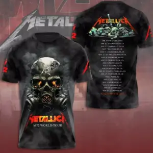 Metallica M72 World Tour Date 2025 3D Shirt S-5XL Gift Fan Men Women