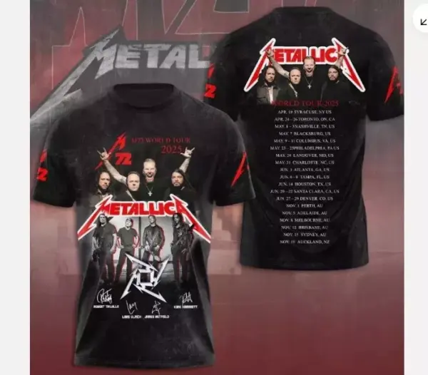New! Metallica M72 World Tour 2025 Band 3D hot T-shirt All Size