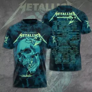 Metallica M72 World Tour Date 2025 3D Shirt S-5XL Gift Fan For Concert