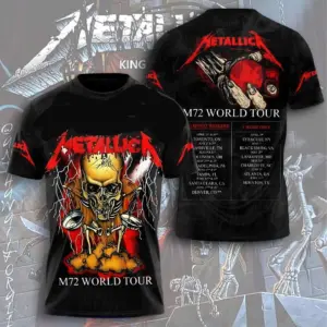 Metallica Band 3D Apparel Tour Music 2025 T-shirt Black Color All Size S-4XL Fan