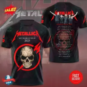 New!!! Metallica M72 World Tour Date 2025 3D Shirt S-5XL Gift Fan Men Women