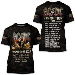 AC-DC Power Up Tour 2025 3D Shirt