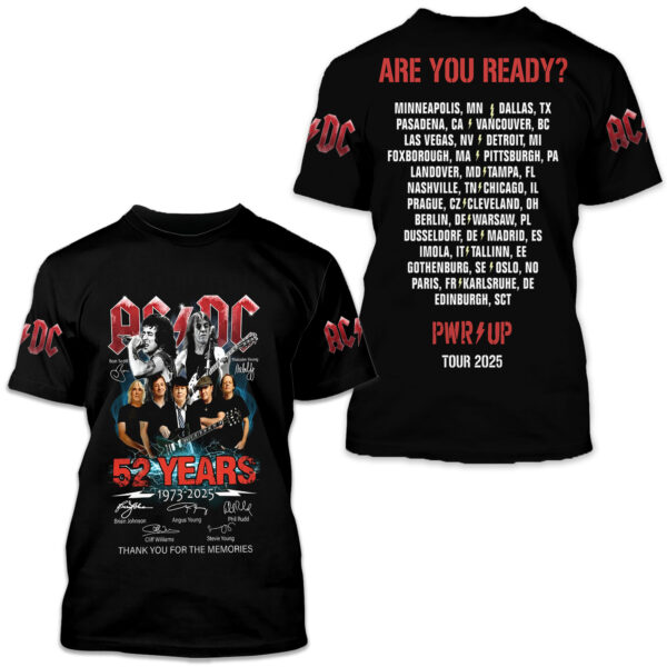 AC-DC 2025 Shirt, AC-DC Band Concert Shirt, Rock N Roll Tshirt, Music Love Shirt Men Women, Pwr Up Tour 2025 Shirt For Fans
