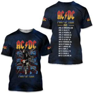 AC-DC 2025 Shirt, AC-DC Music Band Shirt, Rock And Roll Shirt, Pwr Up World Tour Tshirt, AC-DC Shirt For Fans, Music Love Tee For Men