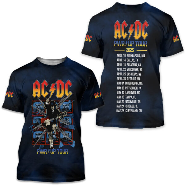 AC-DC 2025 Shirt, AC-DC Music Band Shirt, Rock And Roll Shirt, Pwr Up World Tour Tshirt, AC-DC Shirt For Fans, Music Love Tee For Men