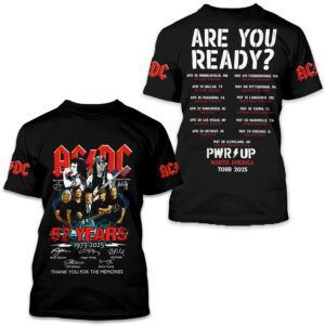 AC-DC Band Unisex Shirt, Power Up Tour 2025, Rock Music Short Sleeve Shirt