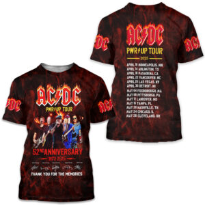 AC-DC Power Up Tour 2025 3D Shirt, Rock Band Shirt, Pwr Up Tour 2025 Shirt