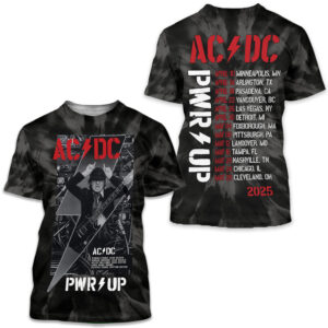 AC-DC Power Up Tour 2025 3D Shirt, Rock Music, Pwr Up 2025 Tee, Music Band Tee