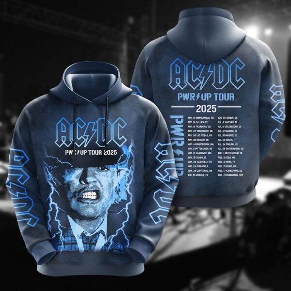 AC-DC Rock Music Band Unisex Tee, Rock Music Band Fan Gift, Band Tour 2025 Shirt, Power Up Tour Tee, Rock History Tee, Gift For Fan - Image 3