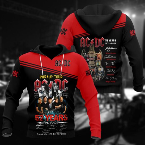 AC-DC Rock Music Tshirt, AC-DC Anniversary Shirt For Men, Band Unisex Shirt, Pwr Up Tour Gift For Fan, Graphic Music Tee, Gift For Fan - Image 3