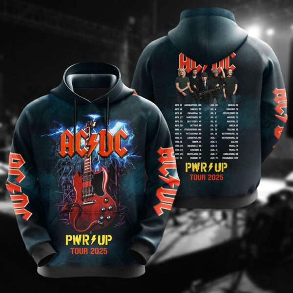 AC-DC Band 2025 Shirt, Pwr Up Shirt For Her, The Evolution Of Rock Unisex Tee, Music Lover Shirt Men, Concert Merch Shirt, Gift For AC-DC - Image 3