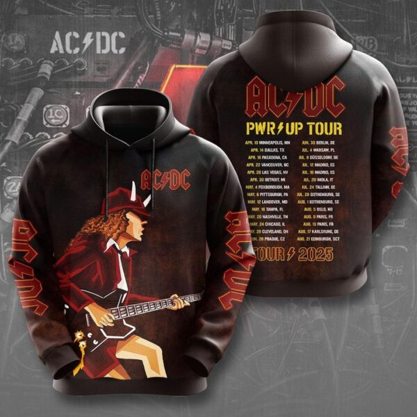 AC-DC Tour 2025 Shirt, AC-DC Music Band Shirt, Rock And Roll Shirt, Pwr Up World Tour Tshirt, AC-DC Shirt For Fans, Music Love Tee For Men - Image 3