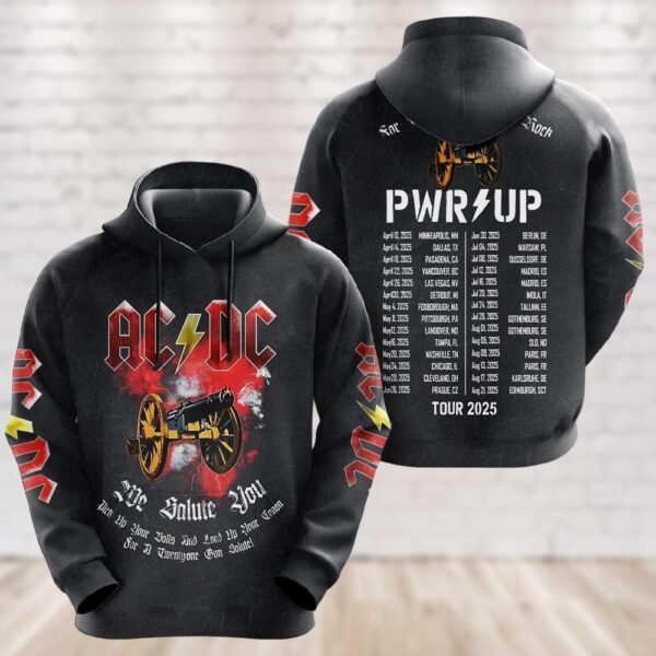 Power Up Tour 2025 Shirt, AC-DC Two Sided Shirt, Rock Band 3D Hoodie, Pwr Up Tour Tee, AC-DC Band Fan Gift, AC-DC Merch - Image 3