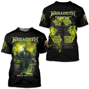 Megadeth Band 2025 Tour Dates 3D T-shirt
