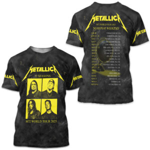 Metalica M72 World Tour Date 2025 3D Shirt S-5XL Gift Fan Men Women