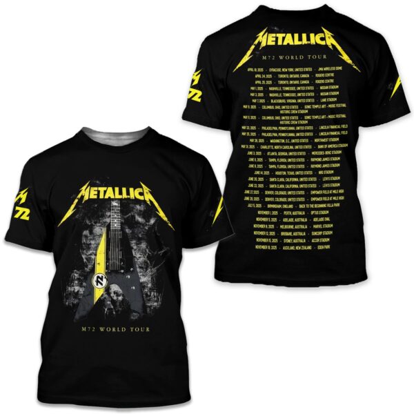 Metallica M72 World Tour 2025 3D Shirt, Unisex Shirt Gift For Rock Music Fans