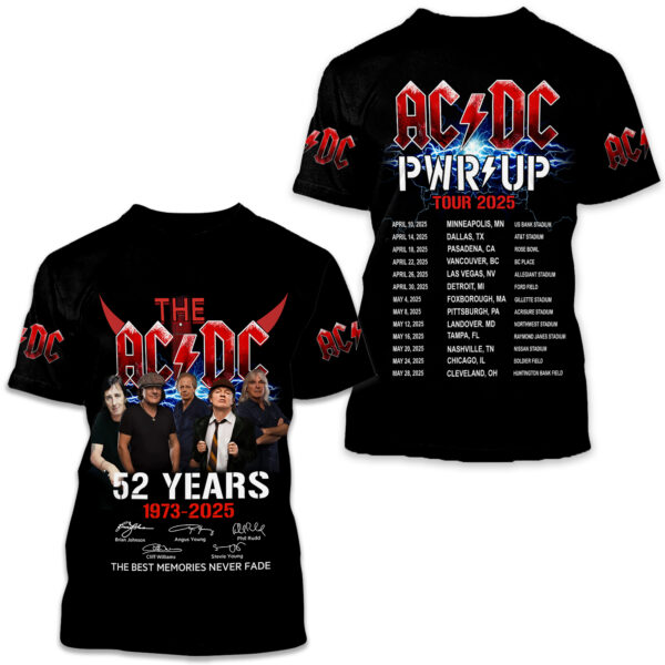 AC-DC POWER UP TOUR 2025 LIMITED EDITION UNISEX 2 Sided TSHIRT Rock Band Fan Gift - Image 2