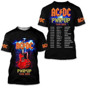 Power Up Tour 2025 Shirt AC-DC Two Sided Shirt Rock Band 3D Pwr Up S-4XL For Fans