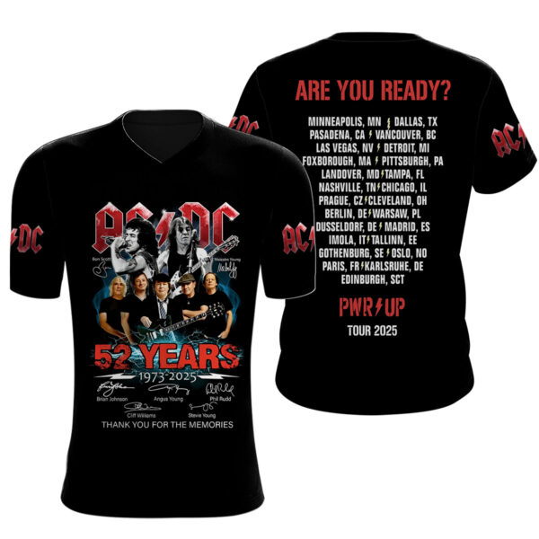 AC-DC 2025 Shirt, AC-DC Band Concert Shirt, Rock N Roll Tshirt, Music Love Shirt Men Women, Pwr Up Tour 2025 Shirt For Fans - Image 2