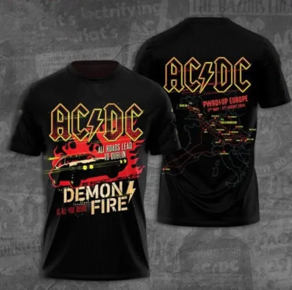 AC-DC Demon Fire PWR Up Tour 2025 Music 3D T-Shirt Gift Fans All Size S-4XL - Image 5