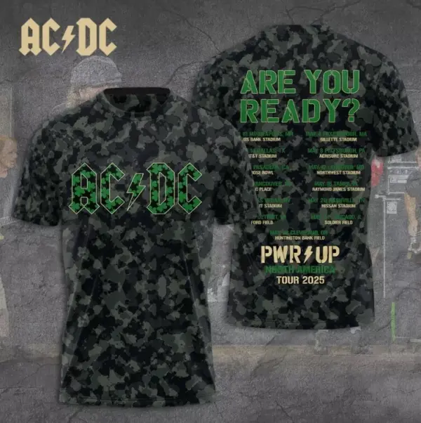 2025 AC-DC Pwr Up World Tour Two Sided 3D Shirt, Tour Rock Band Shirt Gift Fan - Image 5