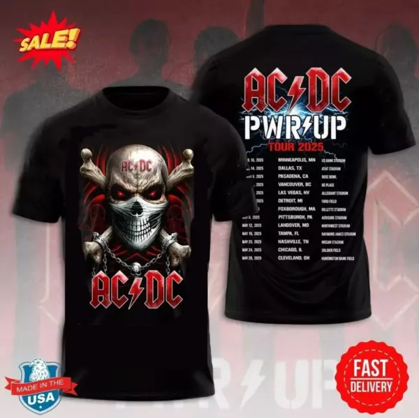 AC-DC Up Tour 2025 Date List From 4/10 to 28/5 T-shirt For Fans Size S-4XL - Image 6