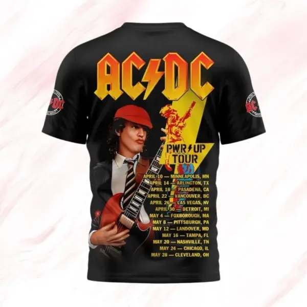 AC-DC 2025 Pwr Up Tour Gift For Fan, Music Lover Shirt,Rock Music Tshirt - Image 3