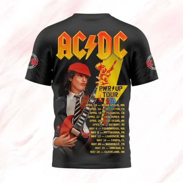 AC-DC 2025 Shirt, Pwr Up Tour Gift For Fan, Music Lover Shirt For Men, rock Music - Image 3